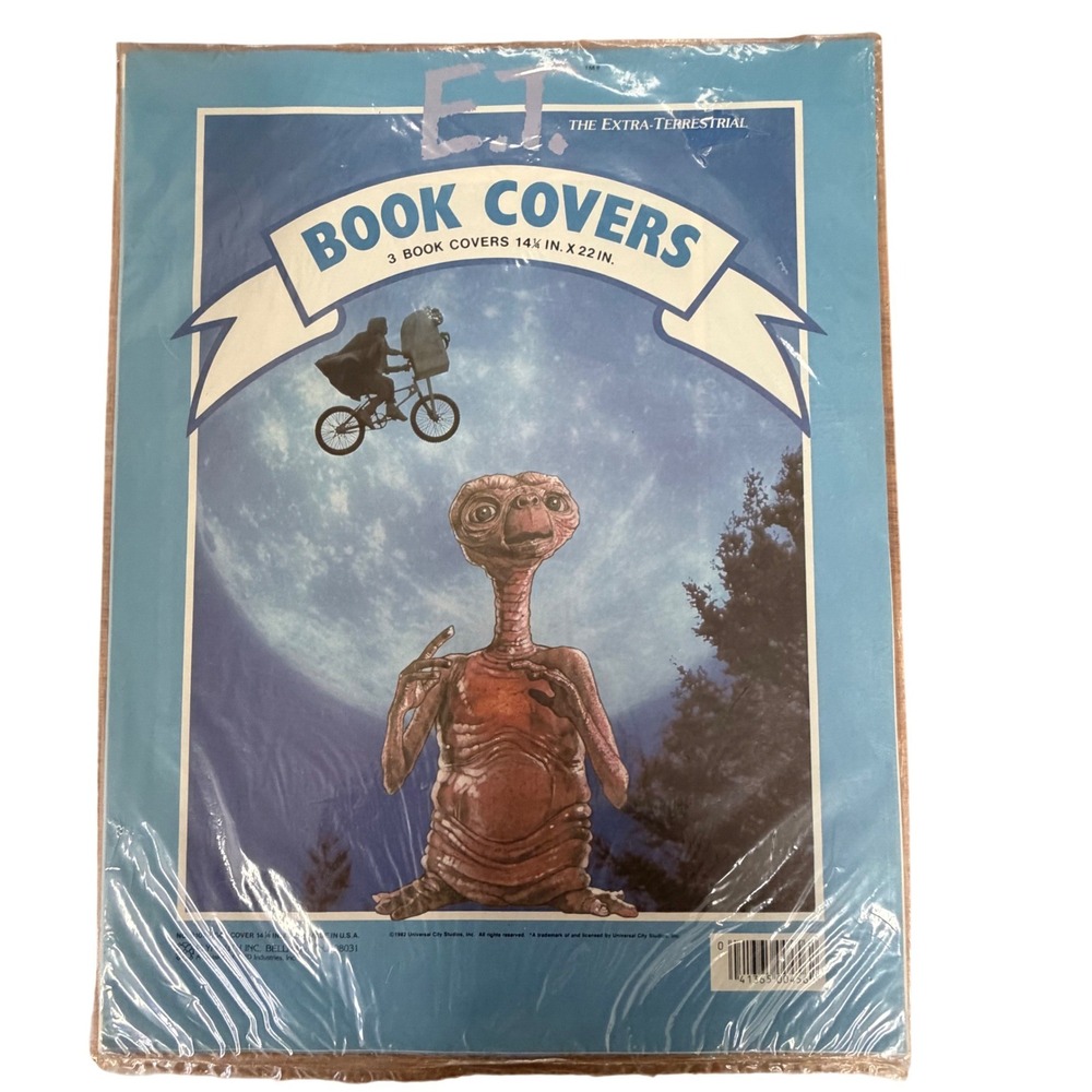 New Vtg 1982 ET The Extra-Terrestrial 3 Book Covers Sealed Plymouth E.T. 14x22